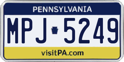 PA license plate MPJ5249