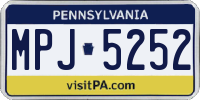 PA license plate MPJ5252