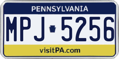 PA license plate MPJ5256
