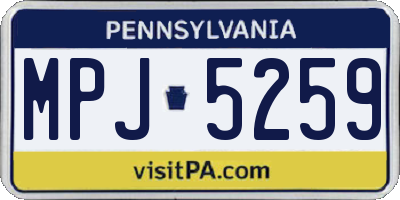 PA license plate MPJ5259