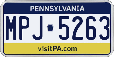 PA license plate MPJ5263