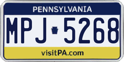 PA license plate MPJ5268