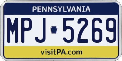 PA license plate MPJ5269