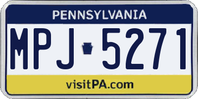 PA license plate MPJ5271