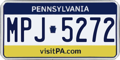 PA license plate MPJ5272