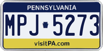 PA license plate MPJ5273