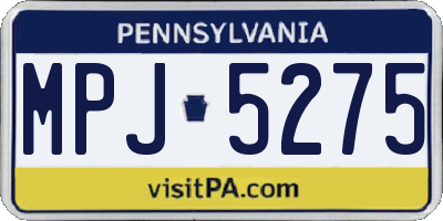 PA license plate MPJ5275