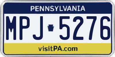 PA license plate MPJ5276