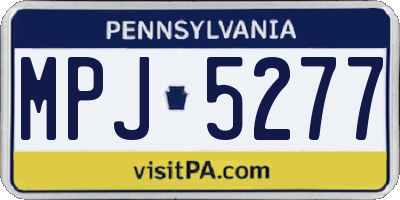 PA license plate MPJ5277