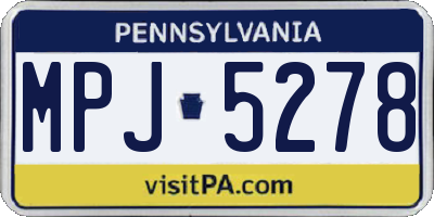 PA license plate MPJ5278