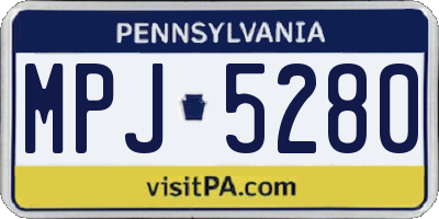 PA license plate MPJ5280