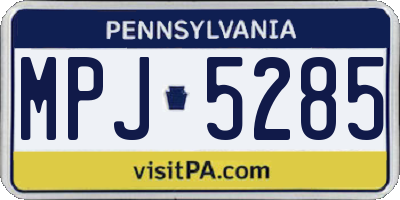 PA license plate MPJ5285