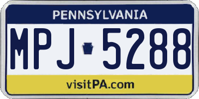PA license plate MPJ5288