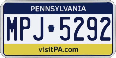 PA license plate MPJ5292