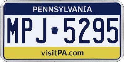 PA license plate MPJ5295