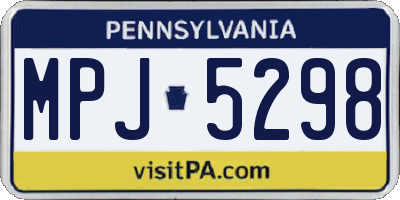 PA license plate MPJ5298