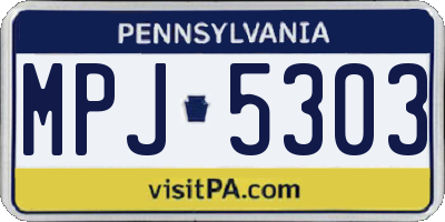 PA license plate MPJ5303