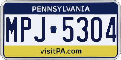 PA license plate MPJ5304