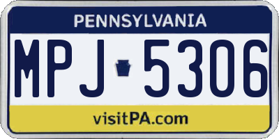 PA license plate MPJ5306