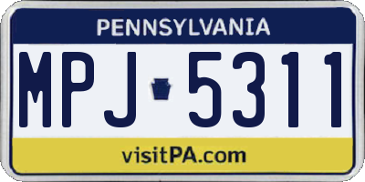 PA license plate MPJ5311