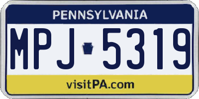 PA license plate MPJ5319