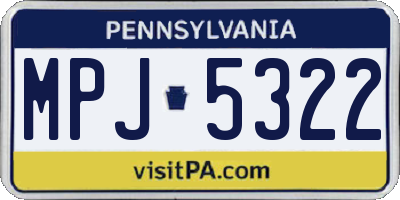 PA license plate MPJ5322