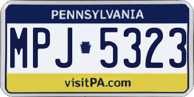 PA license plate MPJ5323