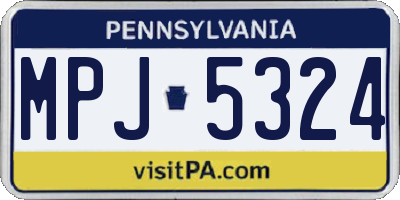 PA license plate MPJ5324