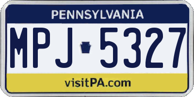 PA license plate MPJ5327