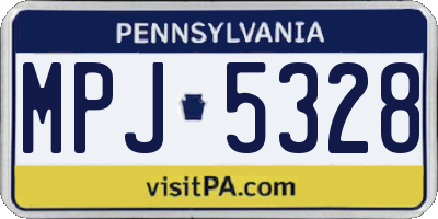 PA license plate MPJ5328