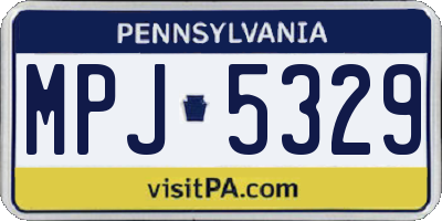 PA license plate MPJ5329