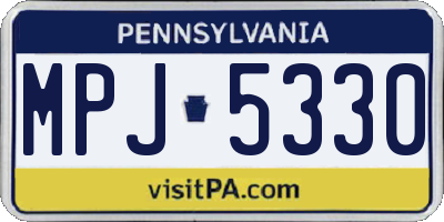 PA license plate MPJ5330
