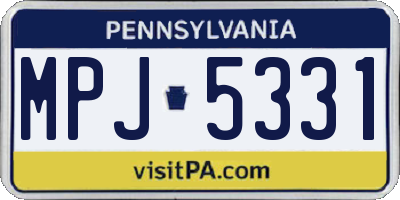 PA license plate MPJ5331