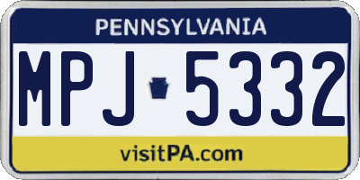 PA license plate MPJ5332