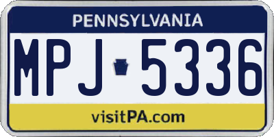 PA license plate MPJ5336
