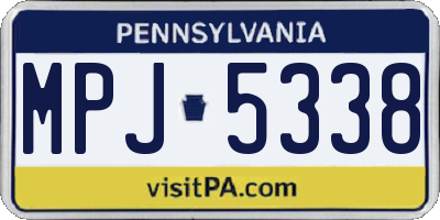 PA license plate MPJ5338