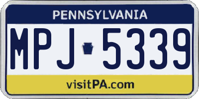 PA license plate MPJ5339