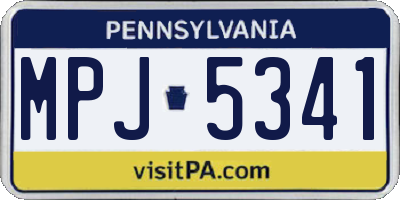 PA license plate MPJ5341