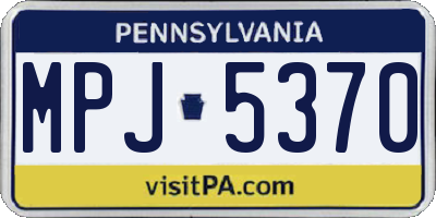 PA license plate MPJ5370