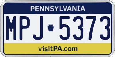 PA license plate MPJ5373
