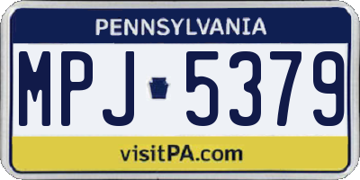 PA license plate MPJ5379