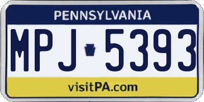 PA license plate MPJ5393