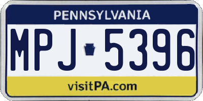 PA license plate MPJ5396