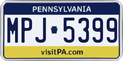 PA license plate MPJ5399