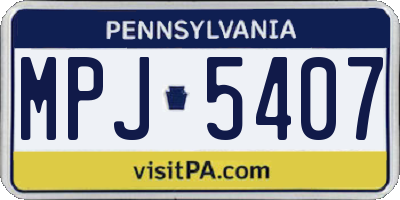 PA license plate MPJ5407