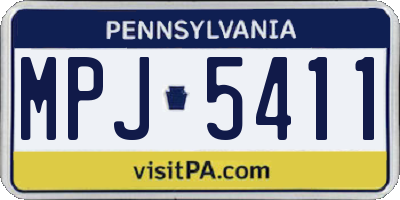 PA license plate MPJ5411