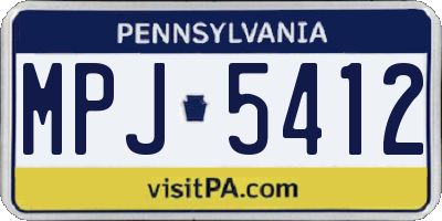 PA license plate MPJ5412