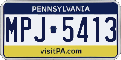 PA license plate MPJ5413