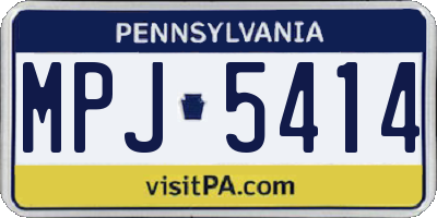 PA license plate MPJ5414