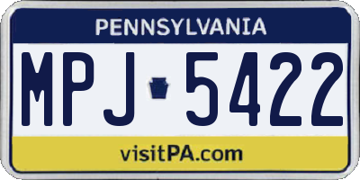 PA license plate MPJ5422